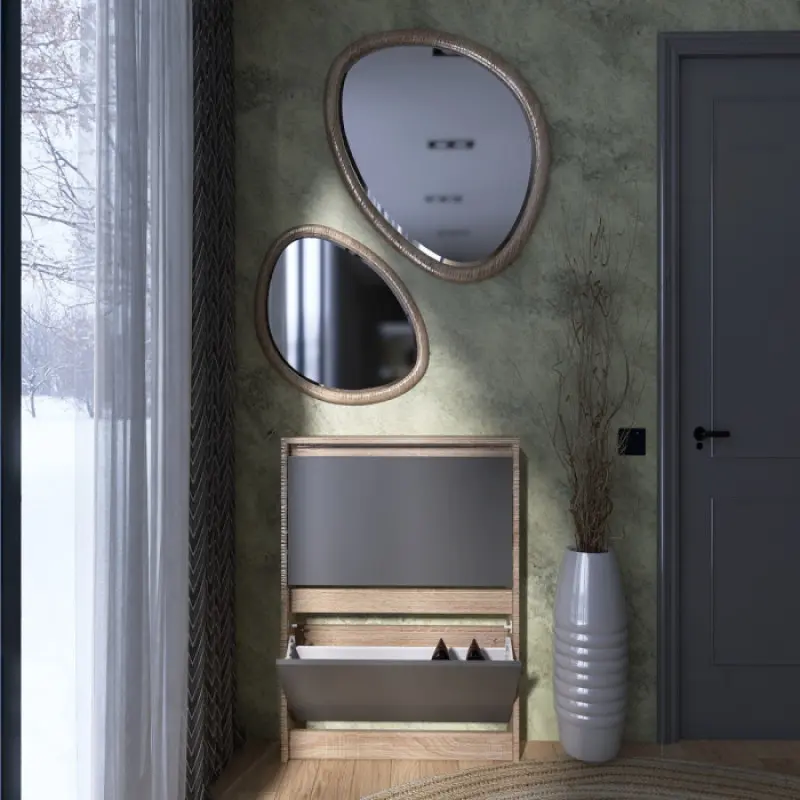 Тумба для обуви Эверест Сити Графит/Дуб сонома (26845250) - фото 5