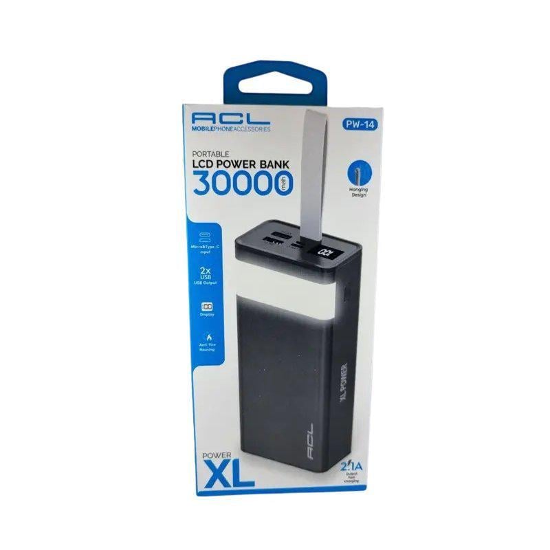 Повербанк ACL PW-15 30000 mAh 2,1A USB/Type-C/Micro Black