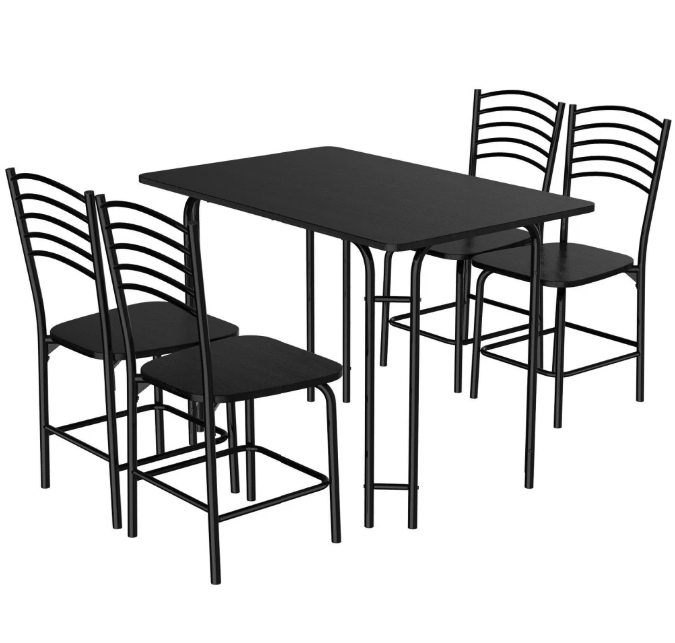 Комплект мебели Costway Katarina стол и 4 стула Черный (4766)