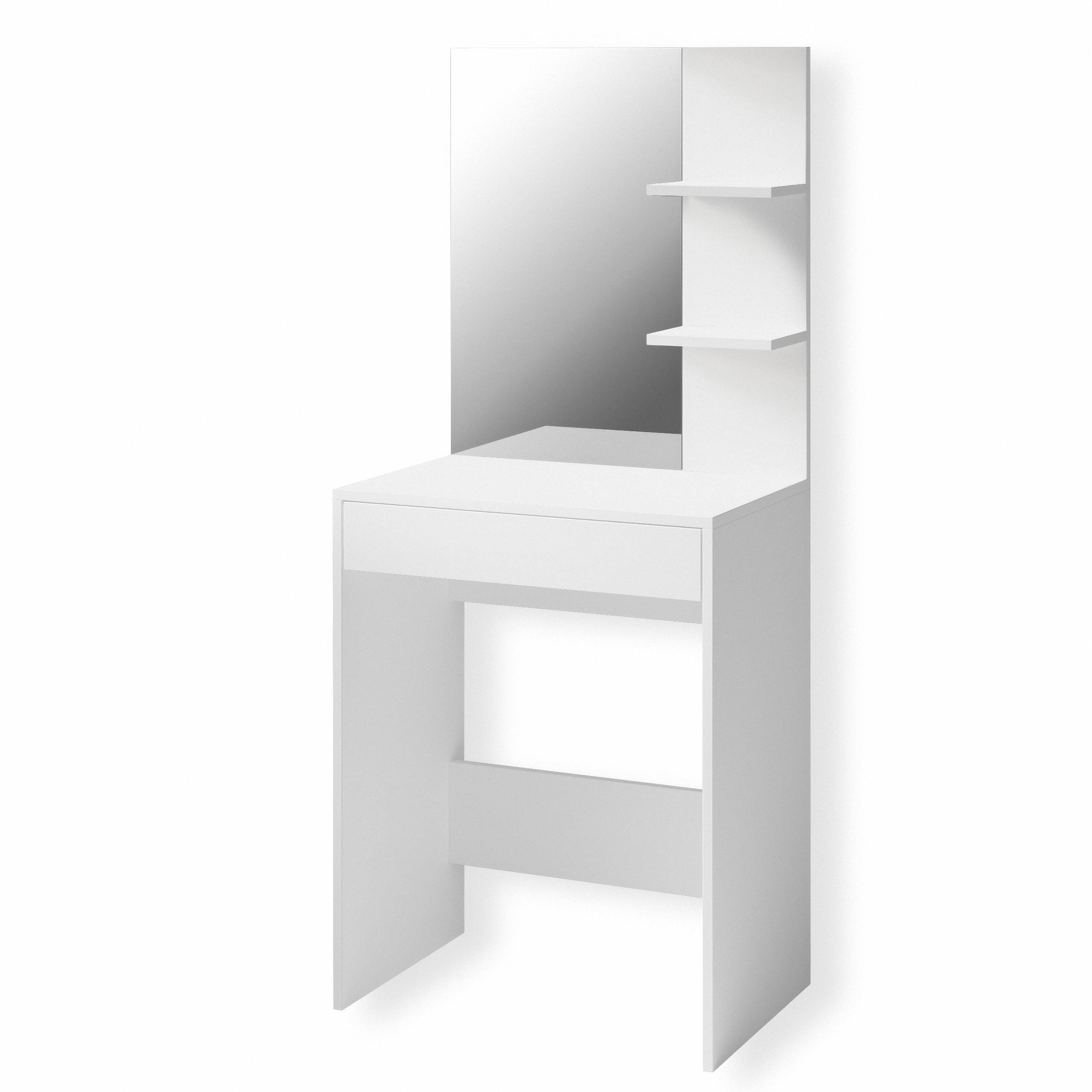 Туалетний стіл S-14 з дзеркалом 600х400х1450 мм Білий - фото 2