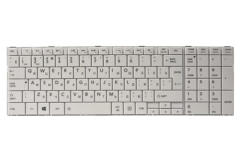Клавиатура Power для ноутбука TOSHIBA Satellite C850 C870 белый фрейм Белый