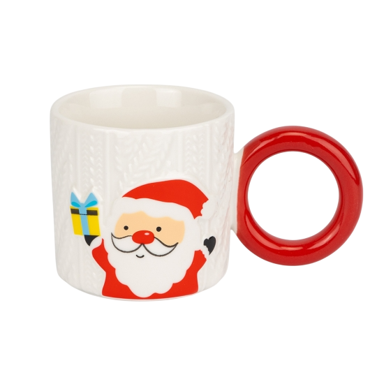 Чашка новогодняя Праздничная радость из керамики 280 мл Белый (150-81-9252-016)