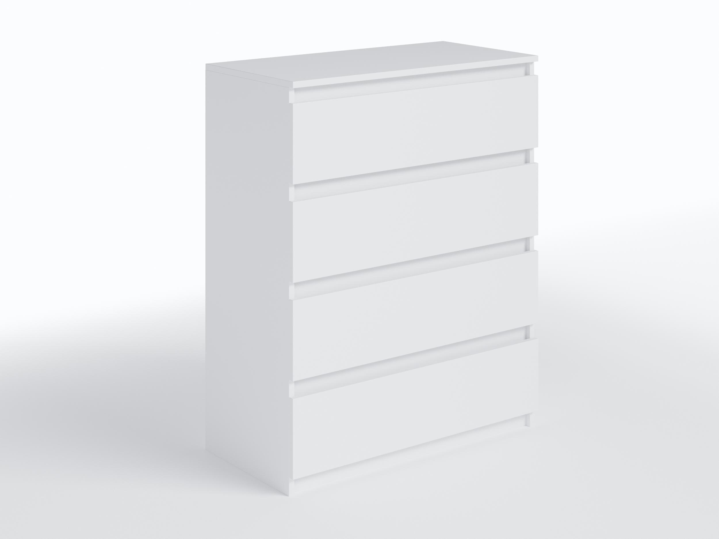 Комод T-215 Moreli з на 4 ящиками без ручок Білий