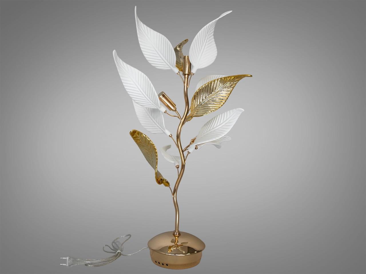 Настольная лампа с керамическими элементами 7208-3TBGD-LS на 3 лампы Золотой - фото 2