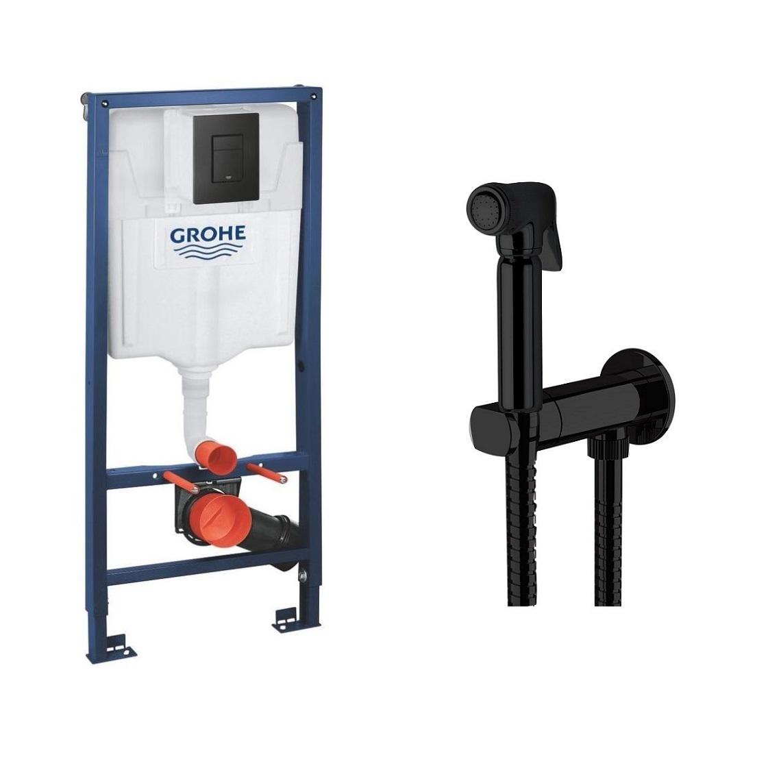 Инсталляционная система Grohe QuickFix Rapid SL 38811KF0_B14185MNWP с кнопкой Черный (158368)