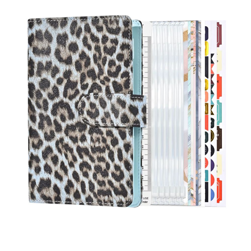 Блокнот-планер для грошей бюджету та зберігання фінансів з синім відтінком формат А6 Леопардовий - фото 1 Блокнот-планер для грошей бюджету та зберігання фінансів з синім відтінком формат А6 Леопардовий - фото 1