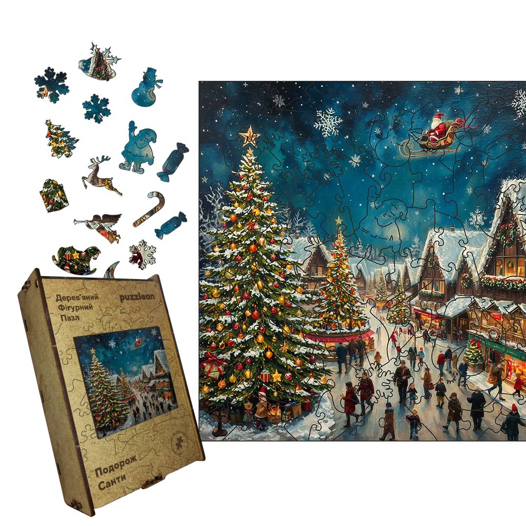 Пазл дерев'яний Подорож Санти картонна коробка А1 500+ елементів Пазл дерев'яний Подорож Санти картонна коробка А1 500+ елементів