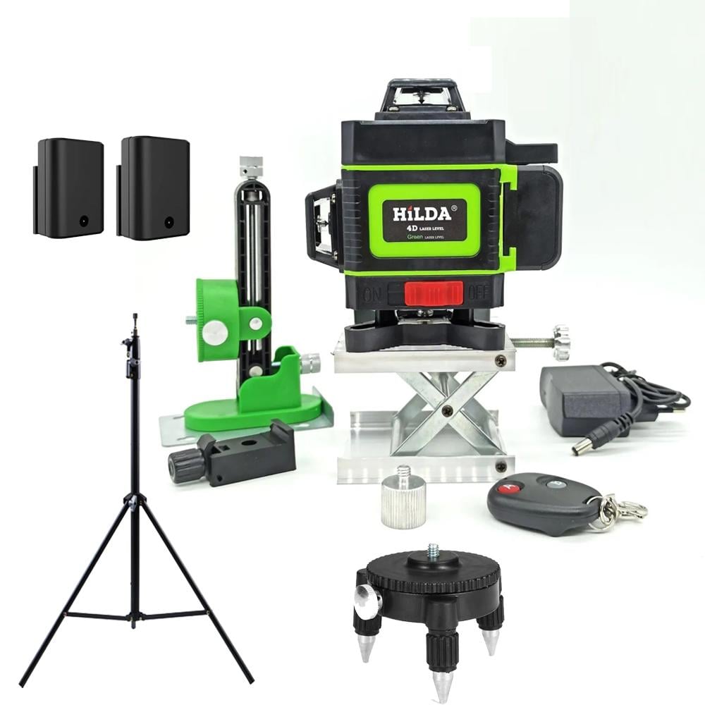 Лазерный уровень нивелир HILDA 4D Plus Full+LED с зеленым лучом на 16 линий 360 градусов Лазерный уровень нивелир HILDA 4D Plus Full+LED с зеленым лучом на 16 линий 360 градусов