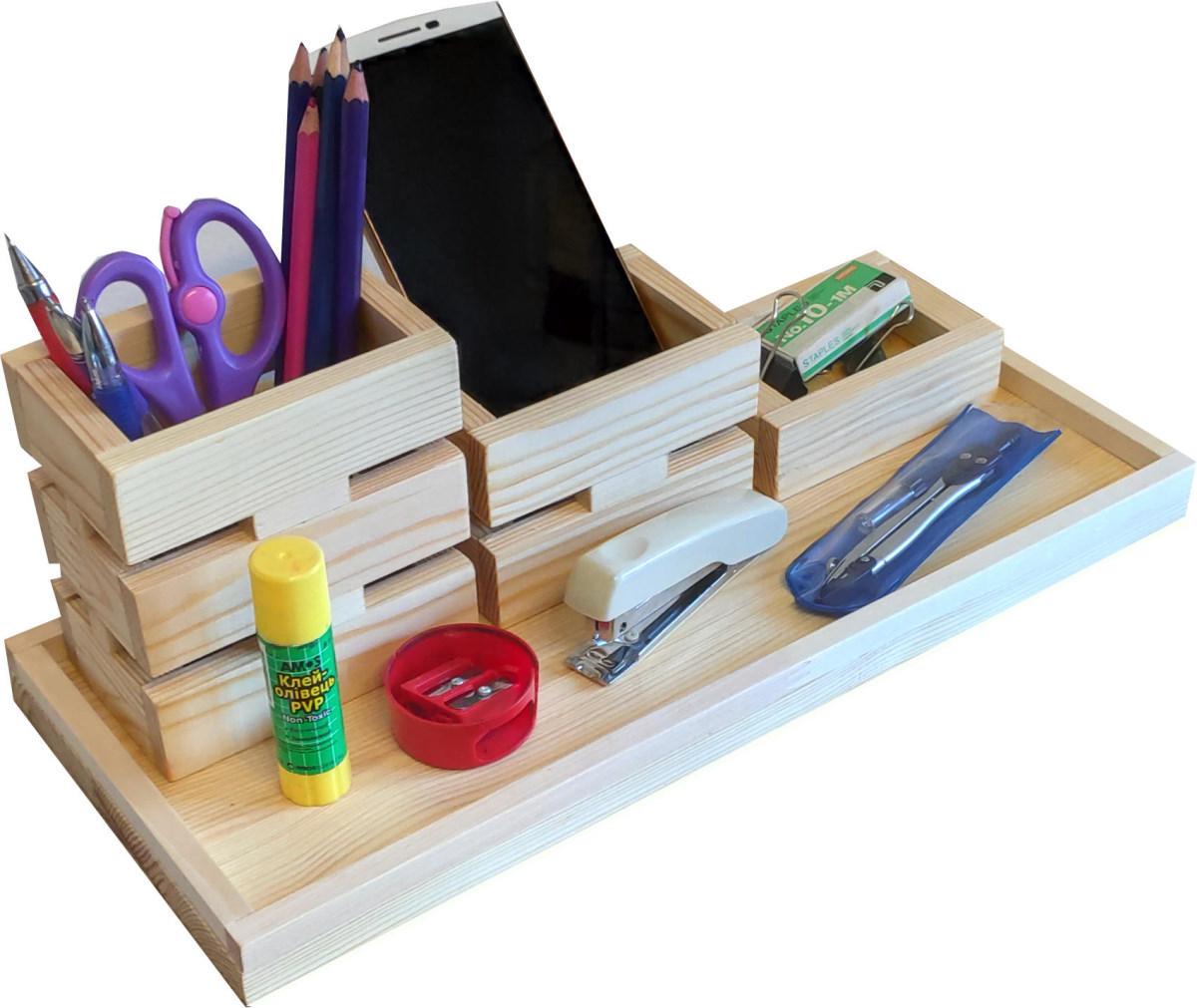 Органайзер для канцелярії дерев'яний (2086889181) - фото 2 Органайзер для канцелярії дерев'яний (2086889181) - фото 2