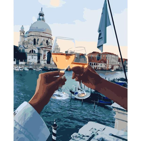 Картина по номерам Strateg Любовь Свидание 40х50 см в термопакете (VA-2223-mt)