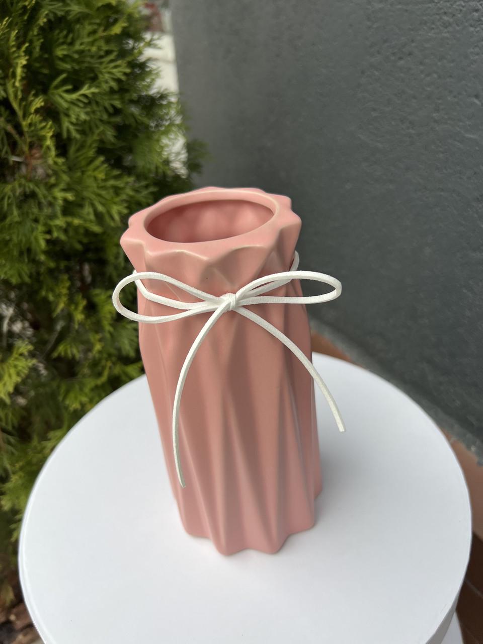 Ваза Viva MOCK 24 см Рожевий (23683217) - фото 2 Ваза Viva MOCK 24 см Рожевий (23683217) - фото 2