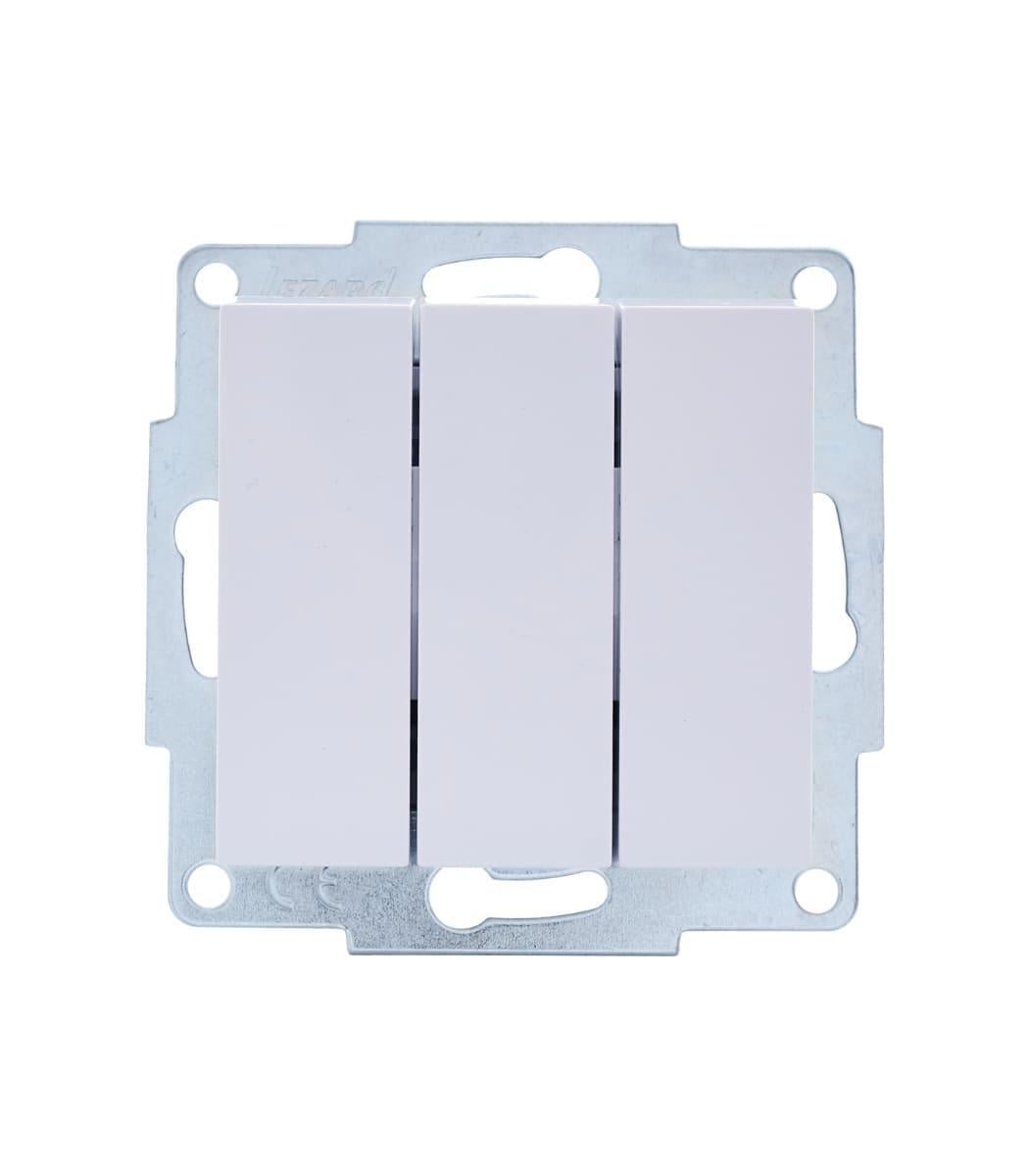 Выключатель трехклавишный Lezard Vesna Белый (00000023056)