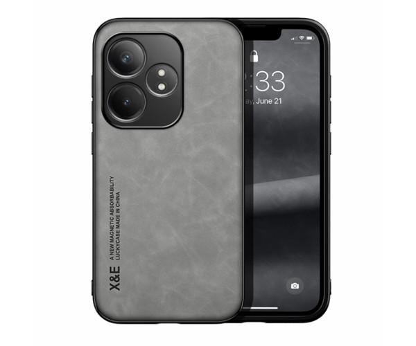 Кожаный чехол - накладка X&E для Realme GT Neo6 / GT 6T / Neo6 SE с металлической вставкой Серый Кожаный чехол - накладка X&E для Realme GT Neo6 / GT 6T / Neo6 SE с металлической вставкой Серый