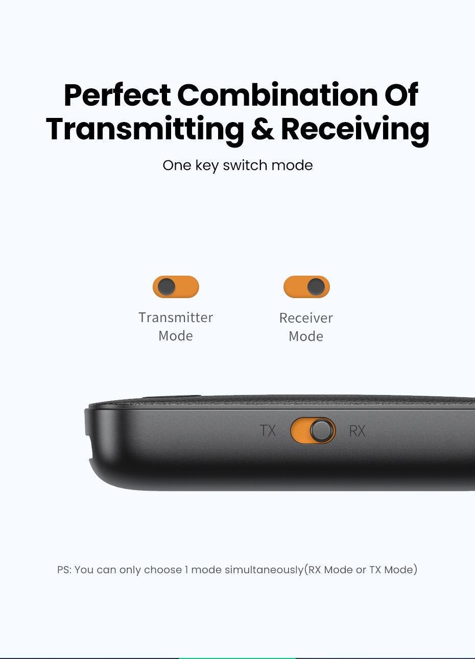 Адаптер UGREEN Bluetooth 5.0 приймач-передавач USB-3,5 мм minijack AUX стерео Чорний (80893) - фото 12