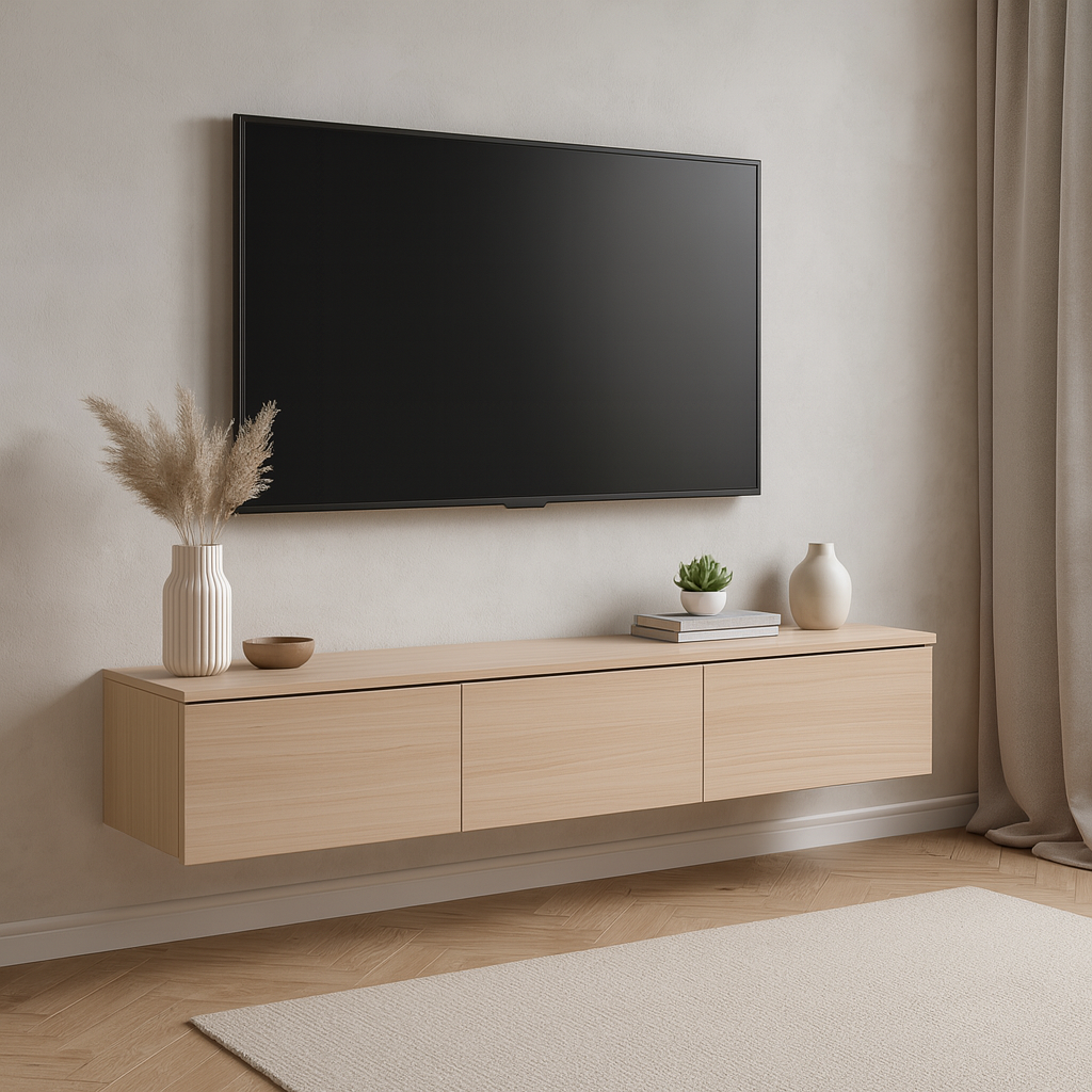 Тумба под телевизор ТВ2 SENAM 220х1400х360 мм ДСП Дуб Молочный