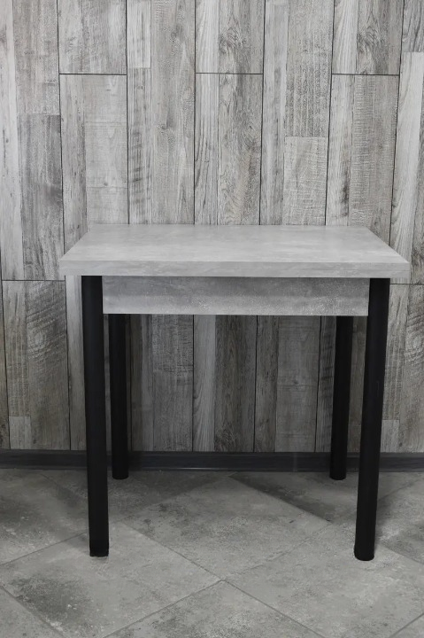 Обідній стіл Оскар розкладний 60х80/80х120х75 см Темний Бетон/Чорний (28374281)