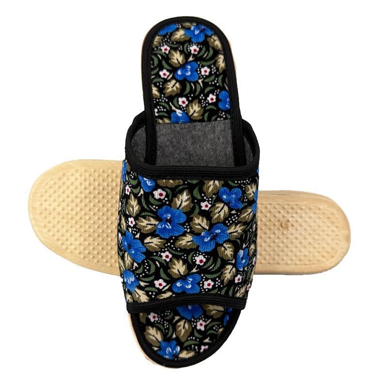 Домашние женские тапочки текстильные 5030-20 p. 39 24,5 см Черный с синим
