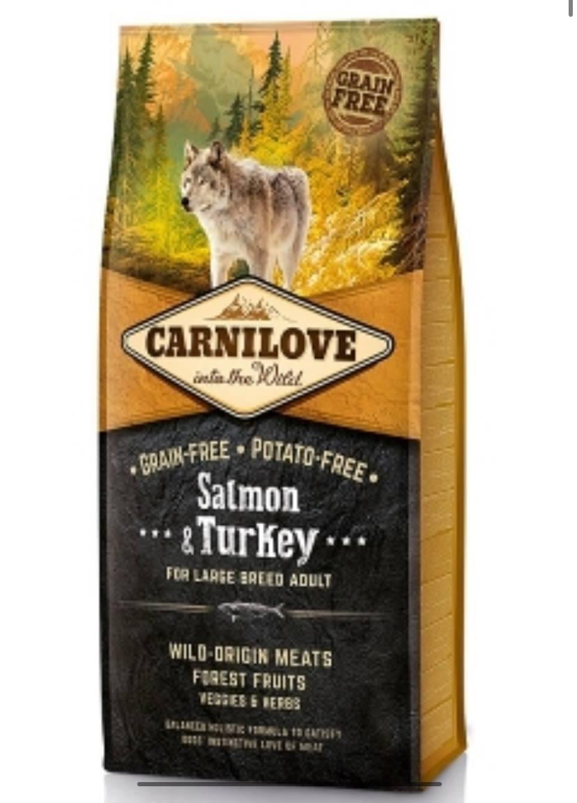 Сухой корм Carnilove Salmon & Turkey Large Breed для взрослых собак больших пород со вкусом лосося и индейки 12 кг (7388696)