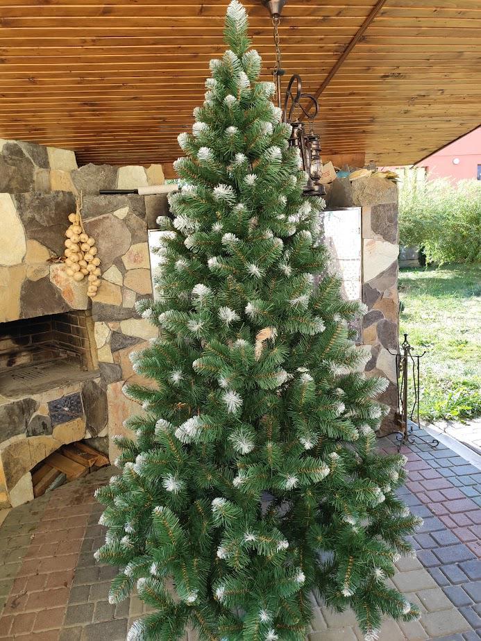 Штучна ялинка Снігова Королева з ПВХ з підставкою 2,50 м Темно-зелений/Білий (NYT15323) - фото 1 Штучна ялинка Снігова Королева з ПВХ з підставкою 2,50 м Темно-зелений/Білий (NYT15323) - фото 1