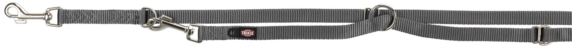 Поводок для собак Trixie Premium регулируемый длинный XS-S 3 м 15 мм Графит (4053032016453)