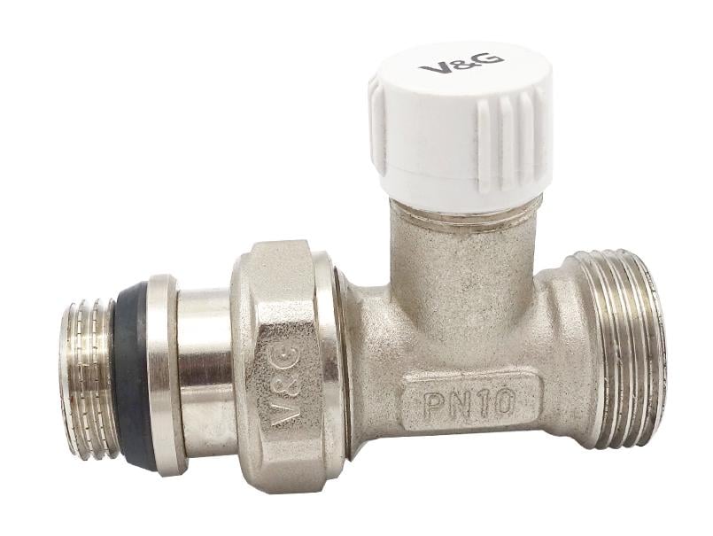 Кран радиаторный V&G VALOGIN 1/2x3/4" прямой настроечный евроконус (RS-VG-602111)