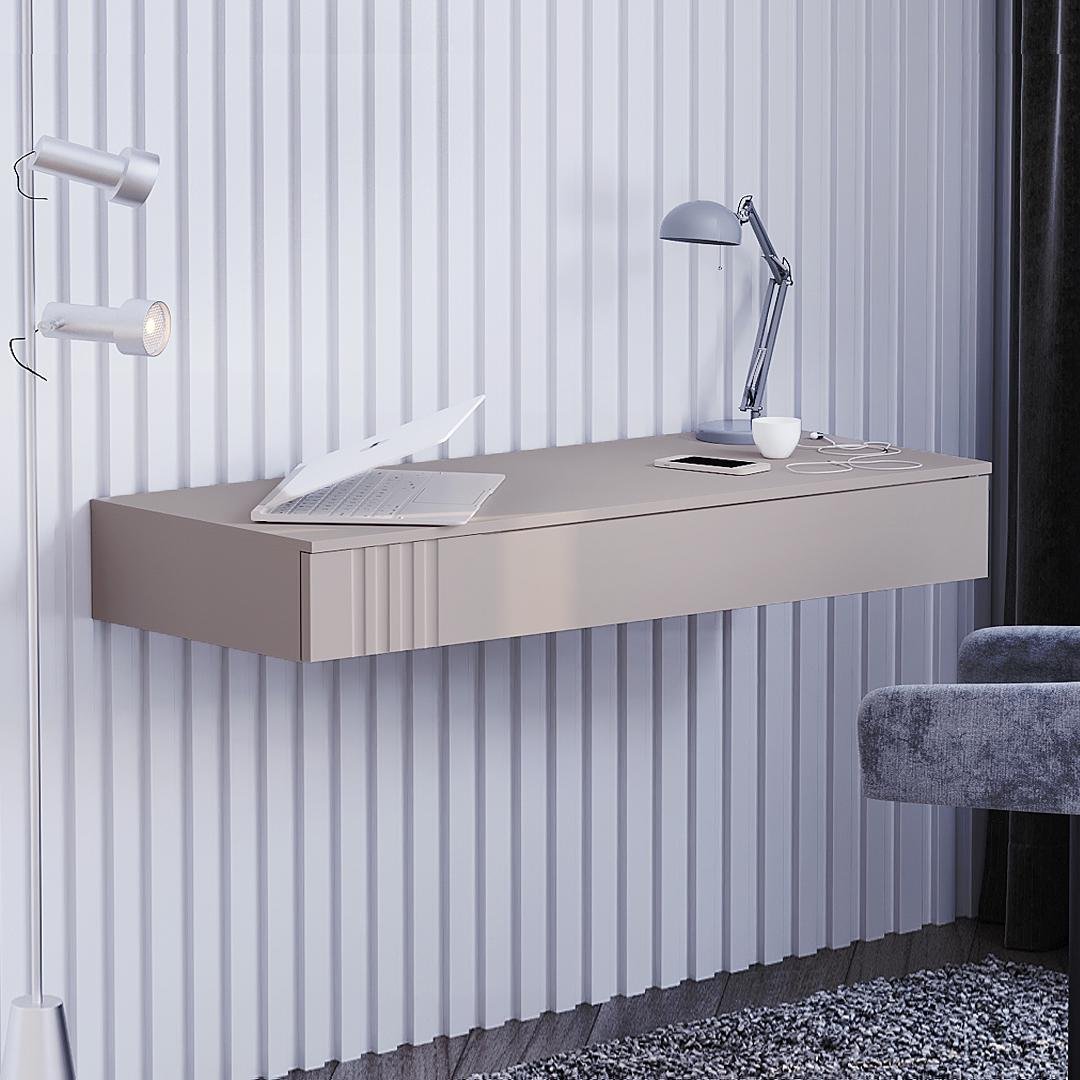 Компьютерный стол навесной Кс-11 Портленд 100х17х42 см Кашемир (01455) - фото 1