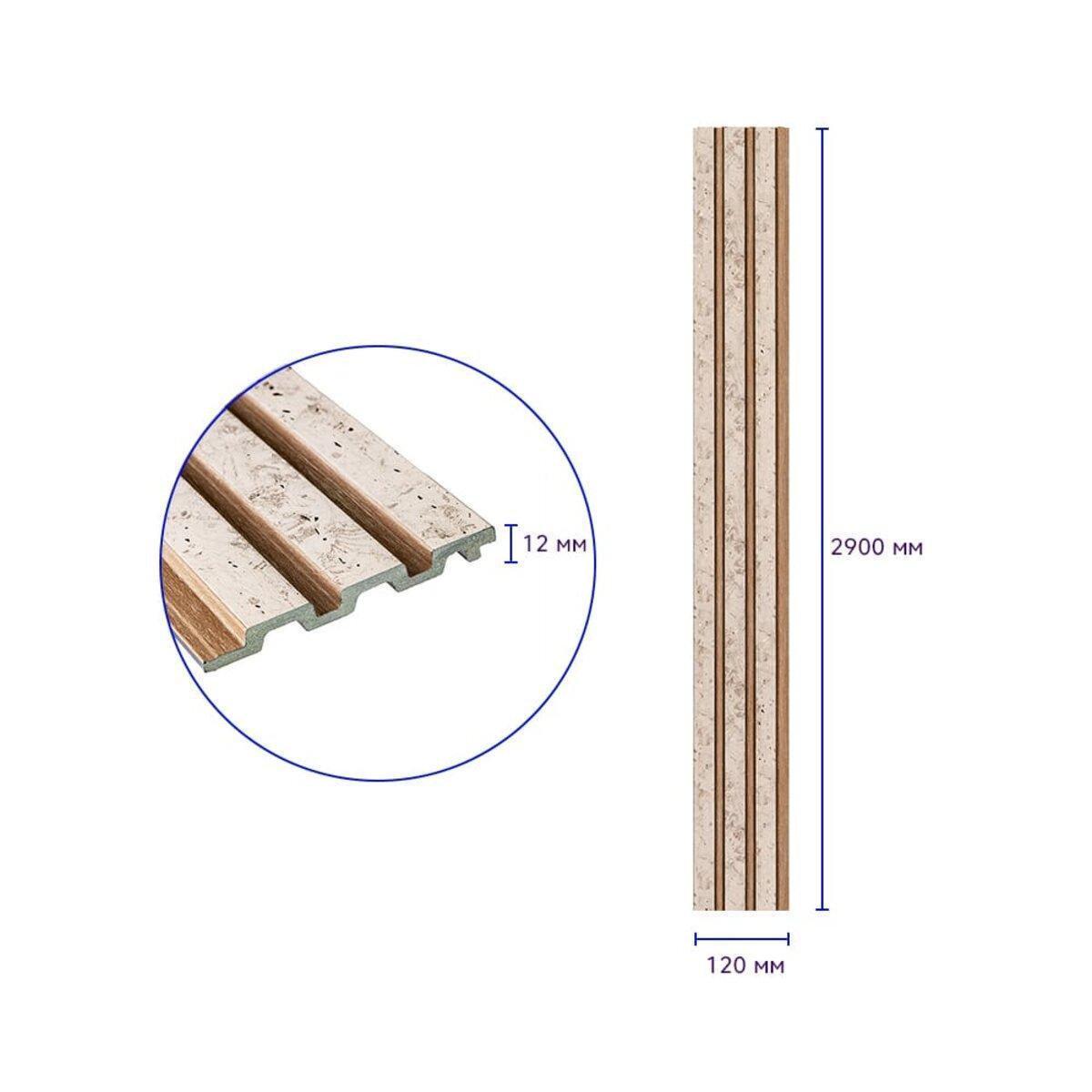 Рельс декоративный PS 2900х120х12 мм Бежевый меланж с золотыми вкраплениями (SW-00001742) - фото 2 Рельс декоративный PS 2900х120х12 мм Бежевый меланж с золотыми вкраплениями (SW-00001742) - фото 2