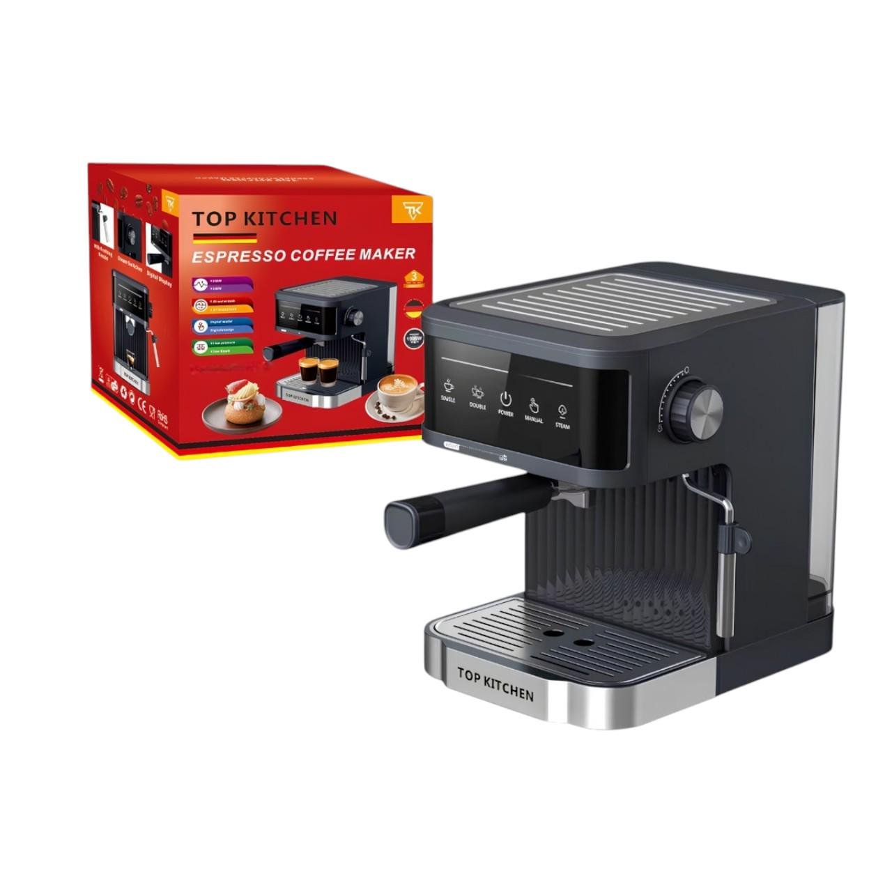 Кавоварка еспресо Top Kitchen TК00216 з регульованою подачею пари та подвійним фільтром 1500 Вт 1,8 л (є300) - фото 4 Кавоварка еспресо Top Kitchen TК00216 з регульованою подачею пари та подвійним фільтром 1500 Вт 1,8 л (є300) - фото 4