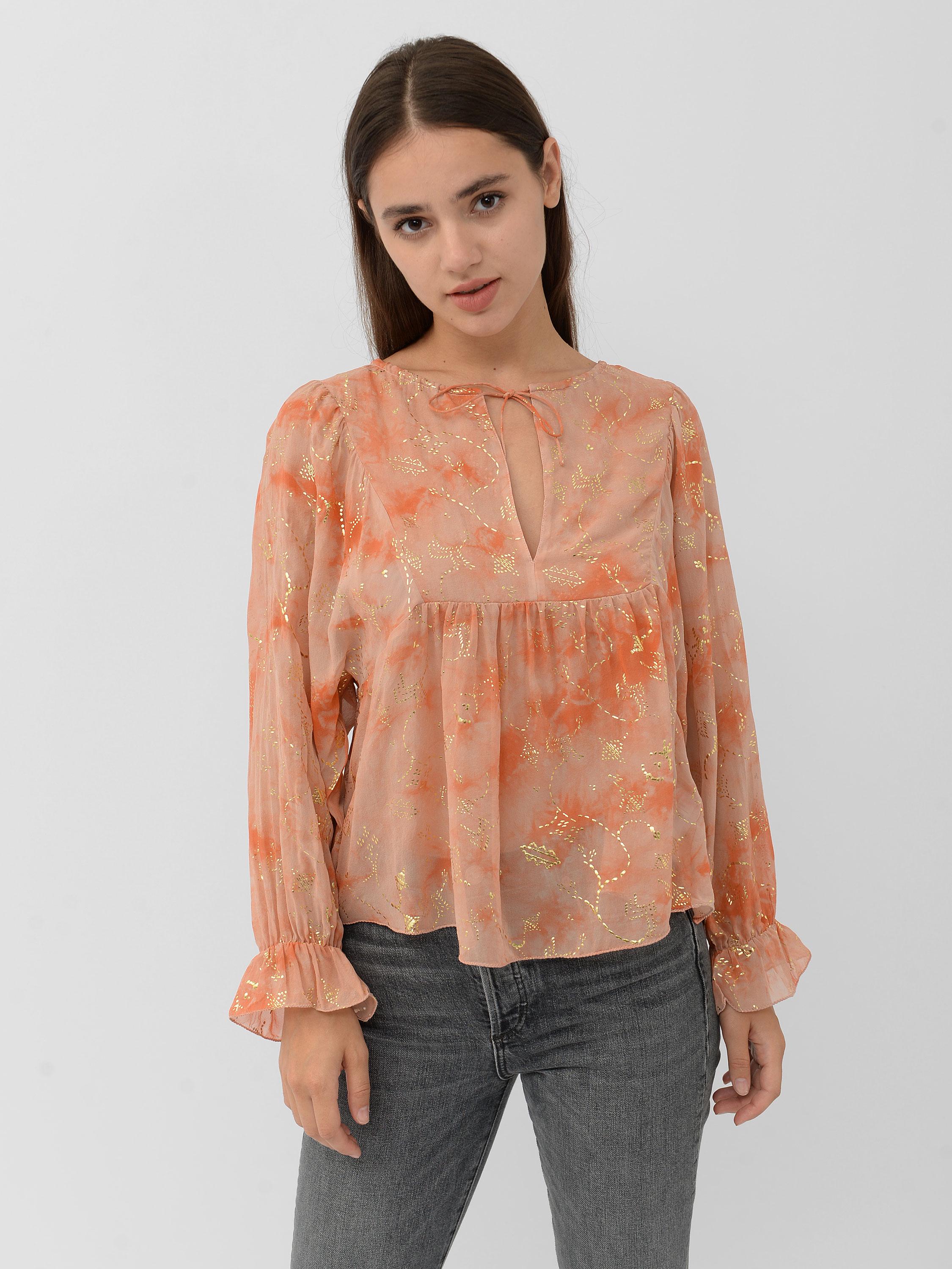 Блуза шелковая Other Stories Узор р. 36 Розовый (4856615)