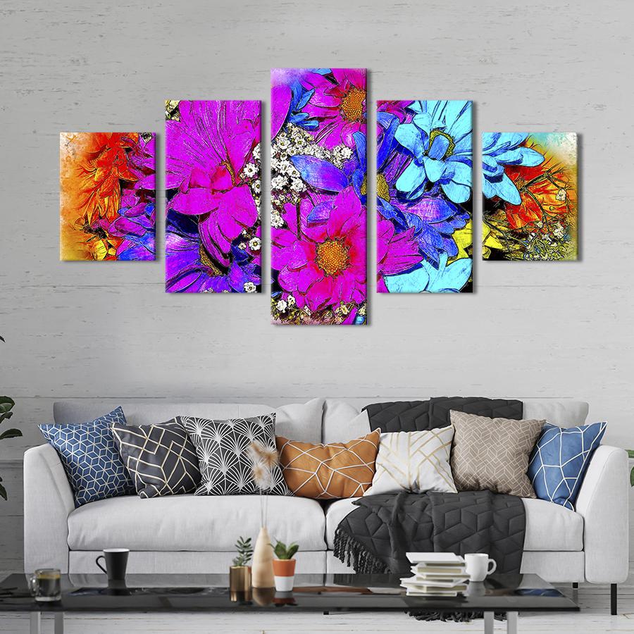 Картина на холсте Красивые цветы хризантемы 112x54 см (865-52)