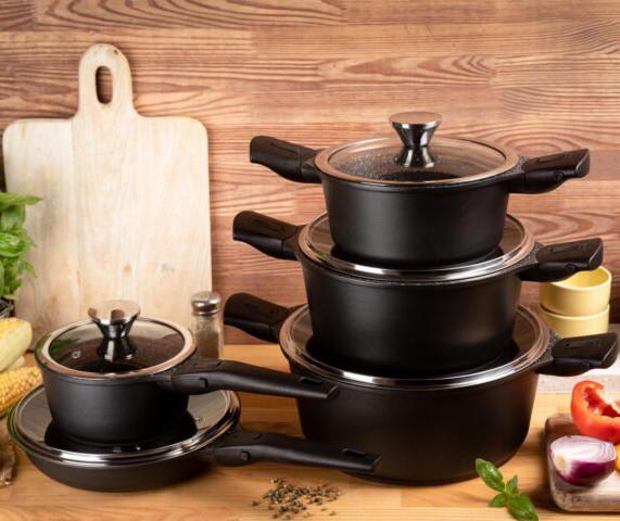 Набор кастрюль для индукционных плит с мраморным покрытием Edenberg EB-5632 10 пр.