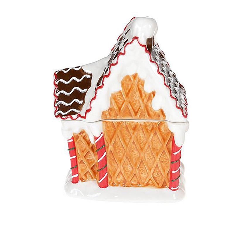 Банка для сладостей Пряничная Сказка Заснеженный Домик 500 мл керамическая (BD-923-250-A1) - фото 2