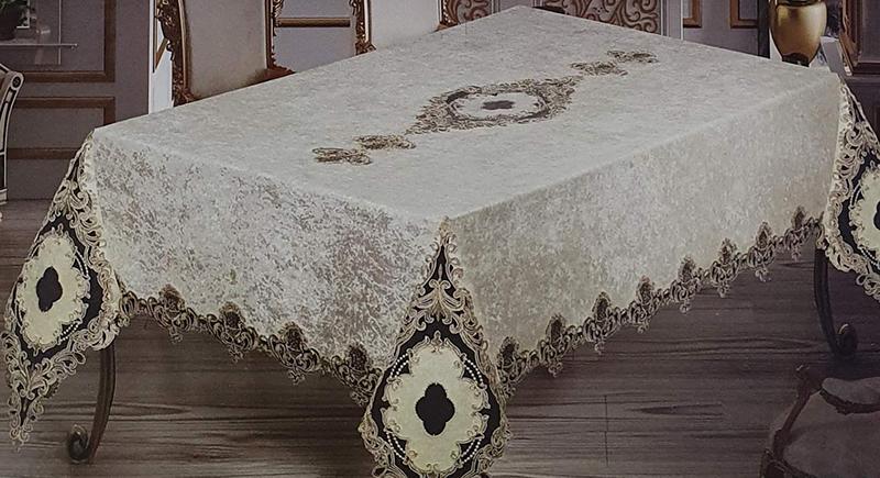 Скатерть велюровая Maison Royale 160x350 Yildiz Cappucino (CN5222)