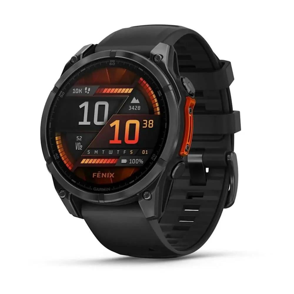 Смарт-годинник Garmin Fenix 8 47 мм Amoled Slate Gray with Black Silicone Band (010-02904-00/09)