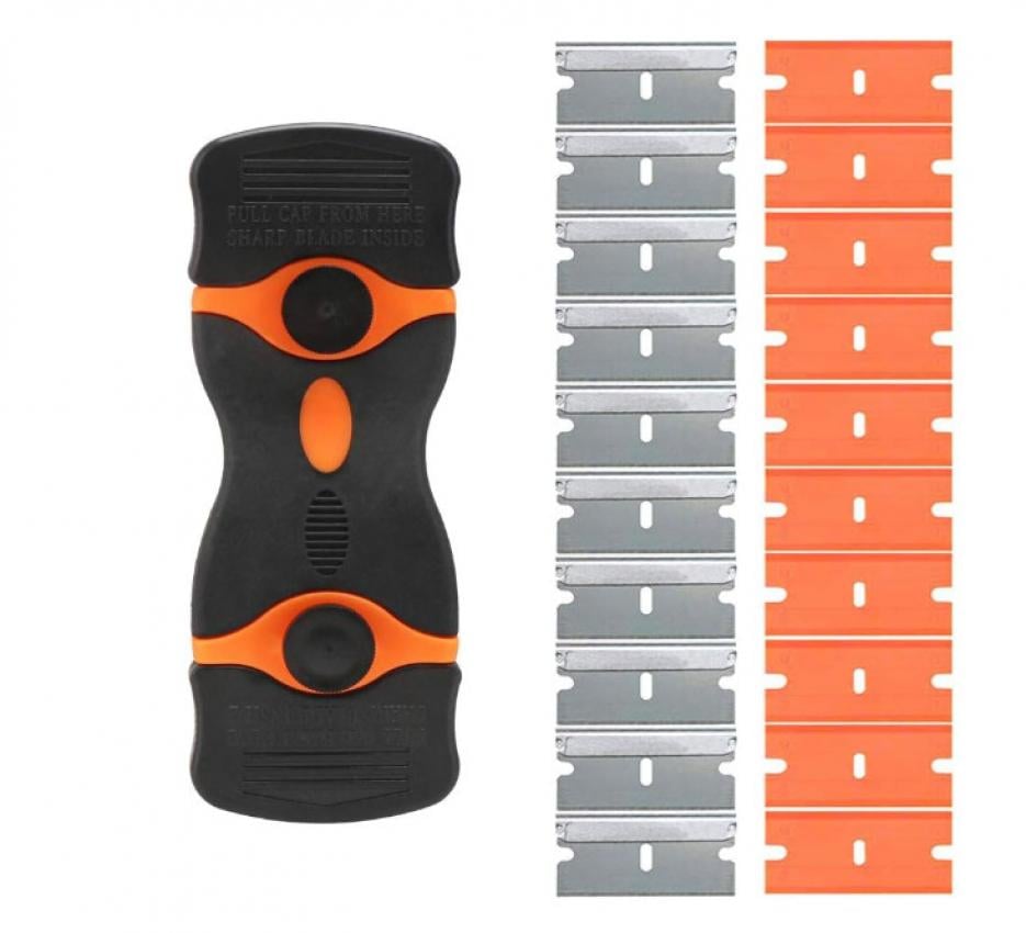 Скребок нож двусторонний для стекла/керамики 20 насадок в комплекте Black/Orange (128600)
