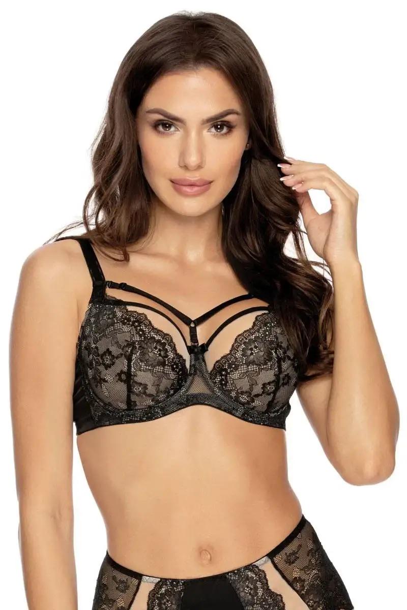 Бюстгальтер жіночий Orhideja м'яка чашка мереживо 90C Чорний-піон (125-437C)