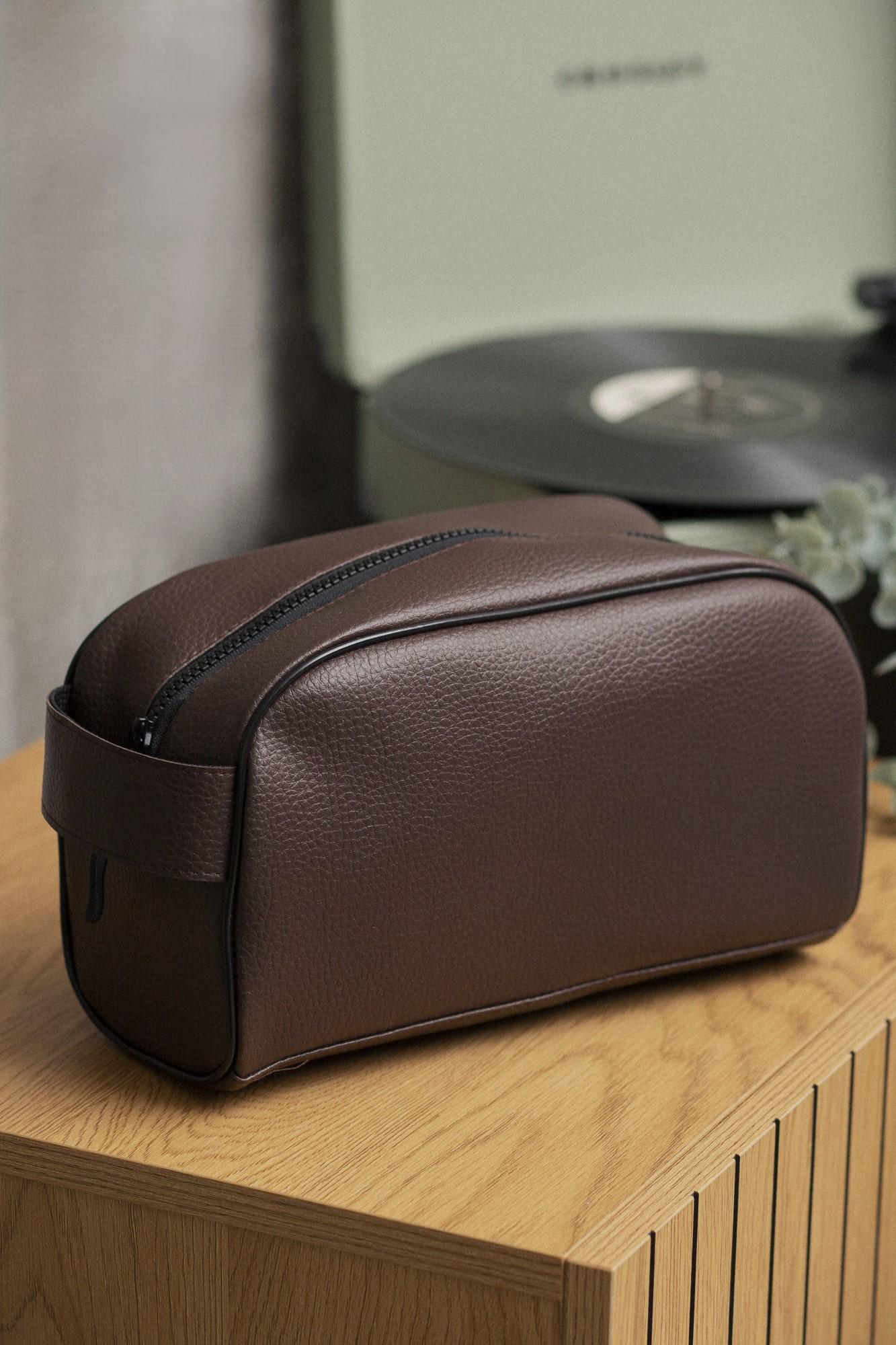 Косметичка дорожная Without Cosmetic кожаная несесер Brown (8049536)