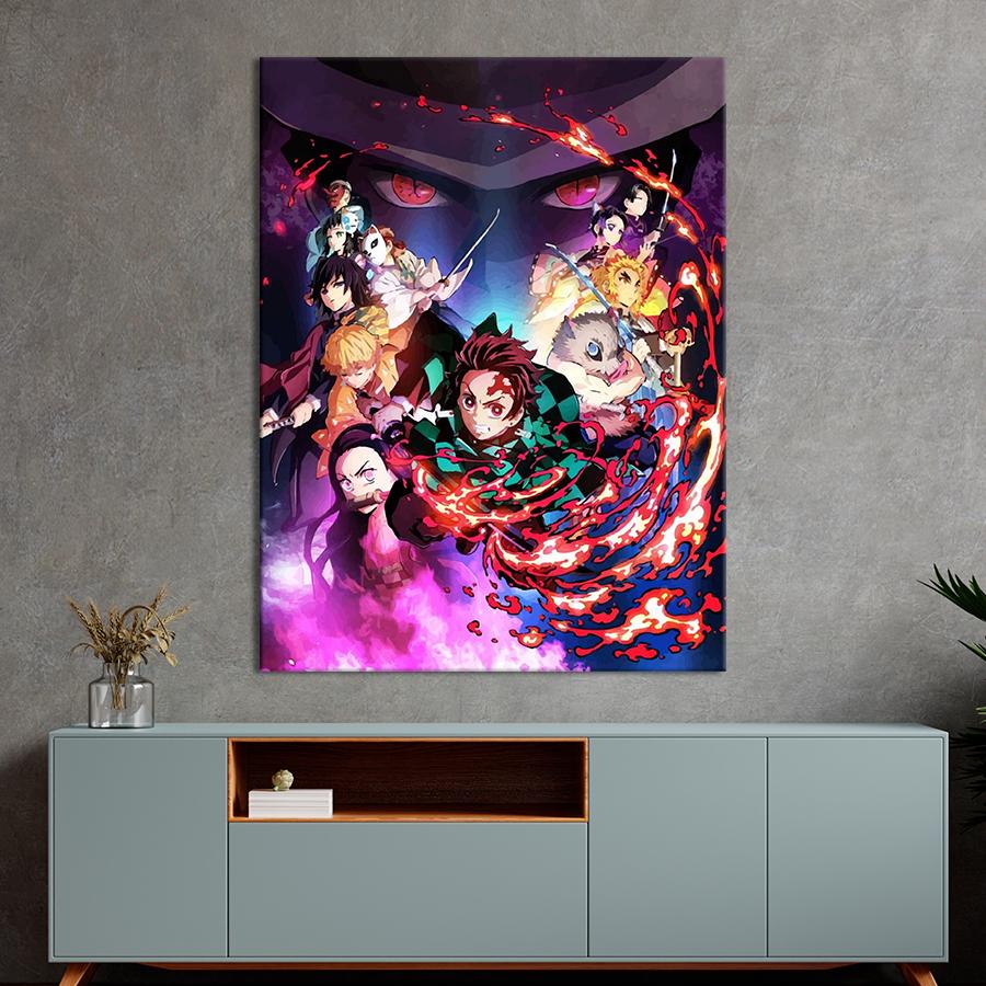 Настенний декор Постер с героями аниме Клинок рассекающий демонов 50x38 см (YA-48)