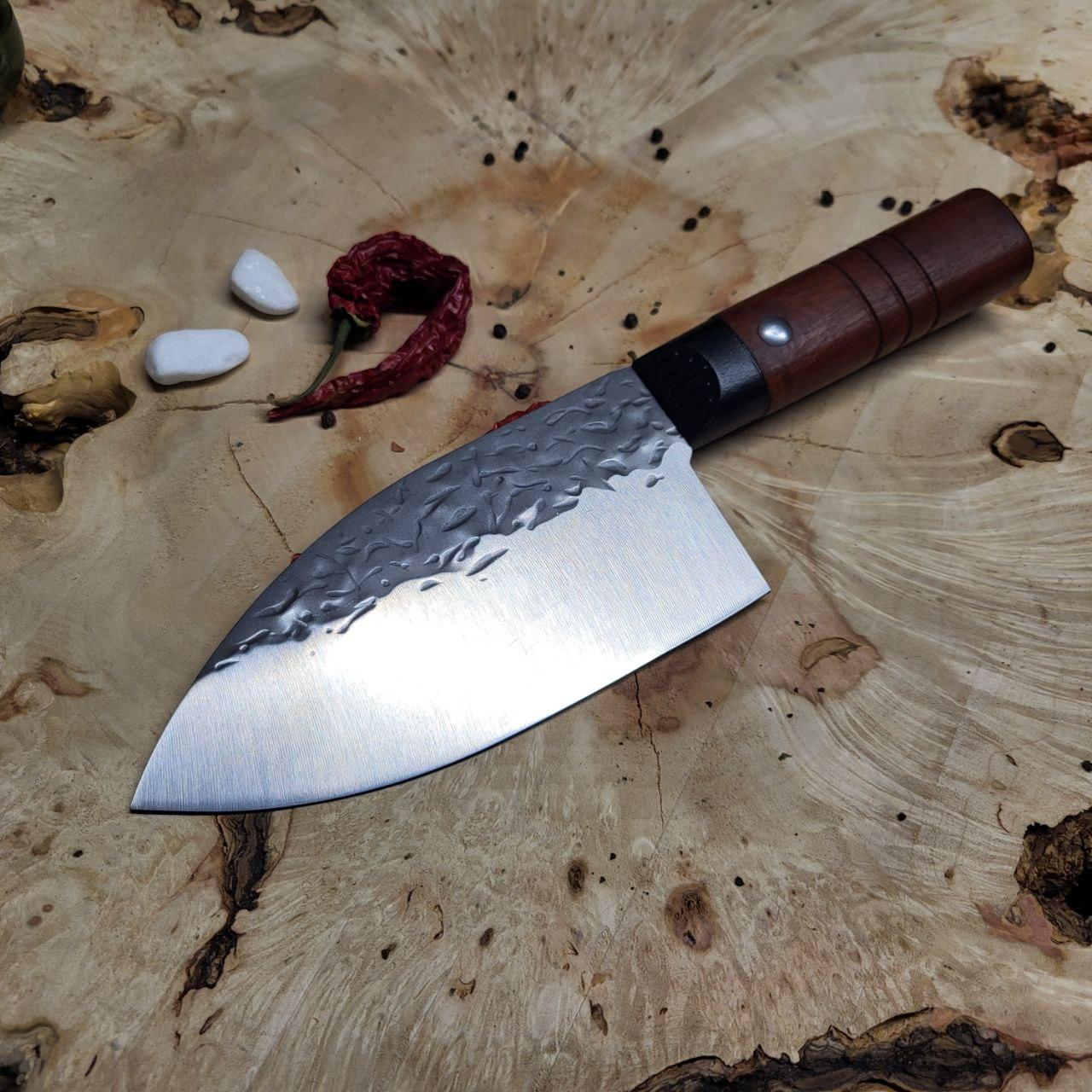 Кухонный нож-тесак из нержавеющей стали с деревянной ручкой