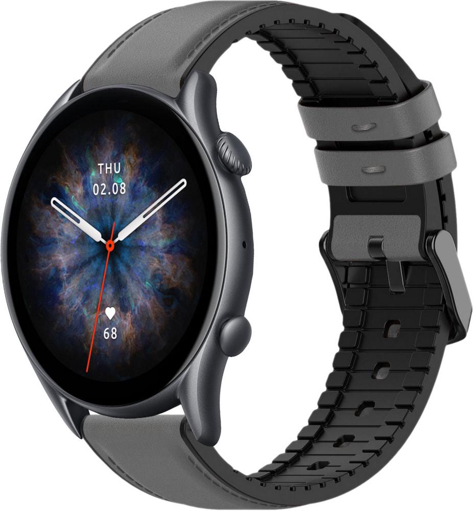Ремінець шкіряний Tamyx для Amazfit GTR 3 Pro Grey (31625-33)