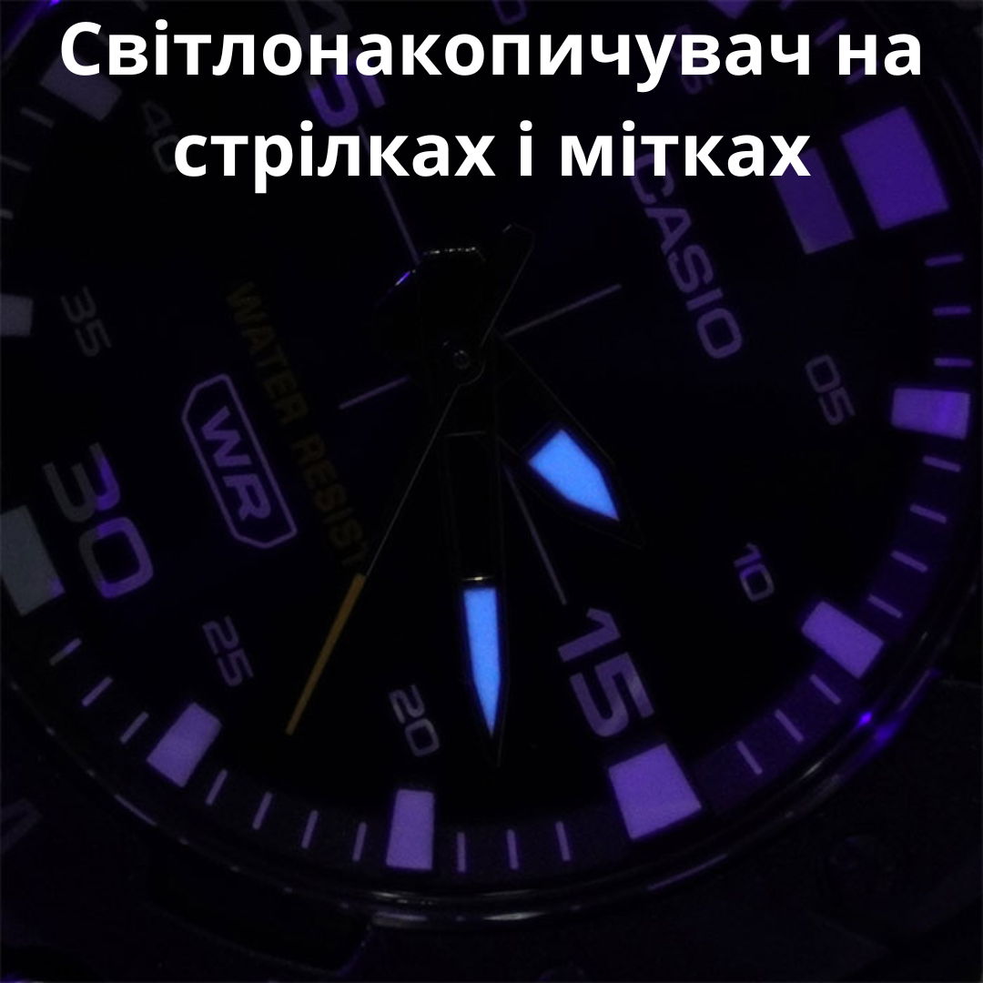 Наручний годинник чоловічий Casio стрілковий з підсвічуванням водонепроникний 10АТМ Чорний (MW-620H-1A) - фото 3 Наручний годинник чоловічий Casio стрілковий з підсвічуванням водонепроникний 10АТМ Чорний (MW-620H-1A) - фото 3