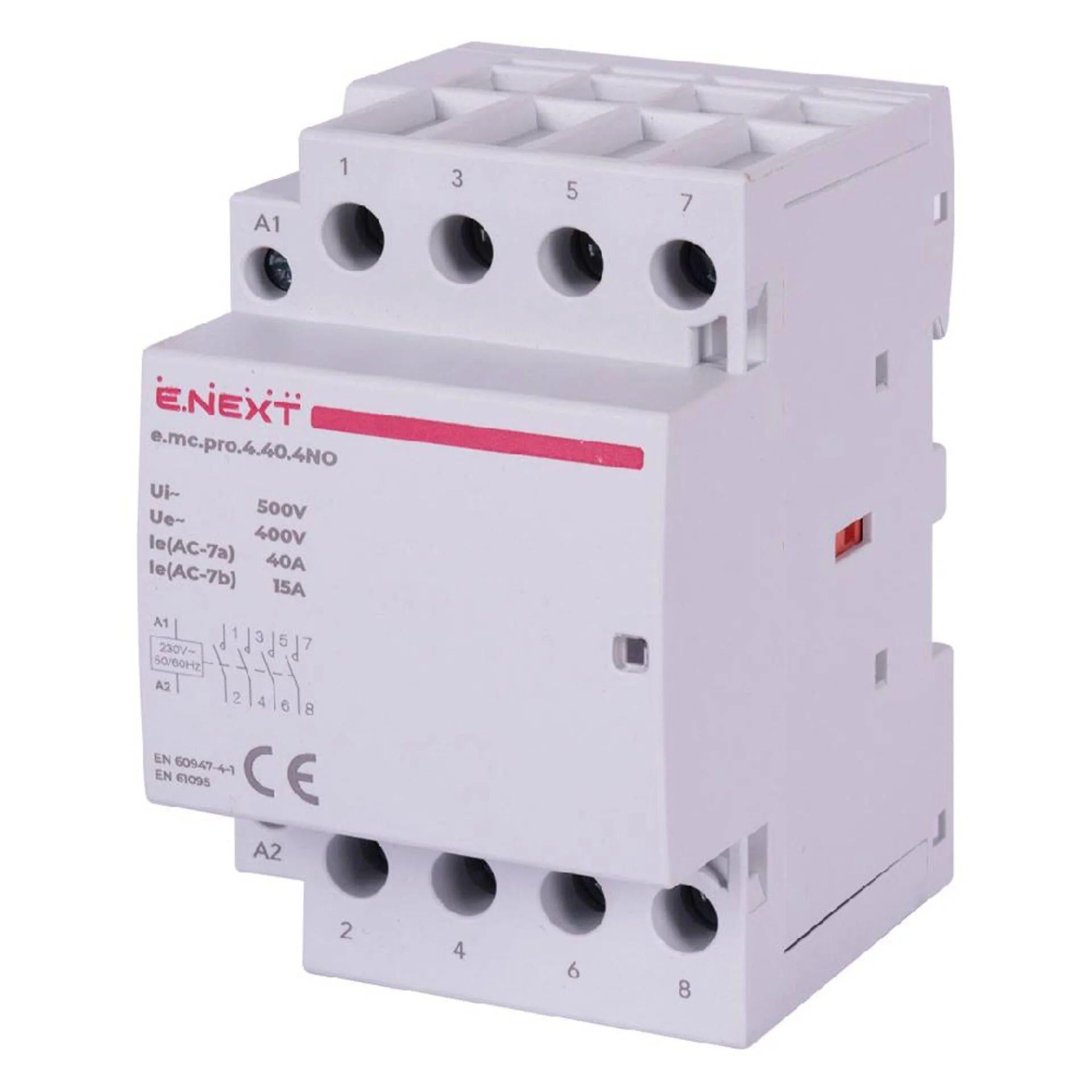 Контактор модульный e.mc.pro.4.40.4NO 4р 40А 4NO 220В (26753)