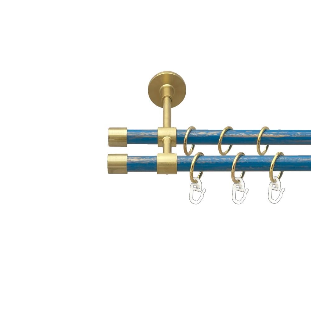 Карниз Orvit Заглушка металевий дворядний закритий гладка труба кільце металеве Матове - Блакить 16/16 мм 300 см Золото (00-00025043)