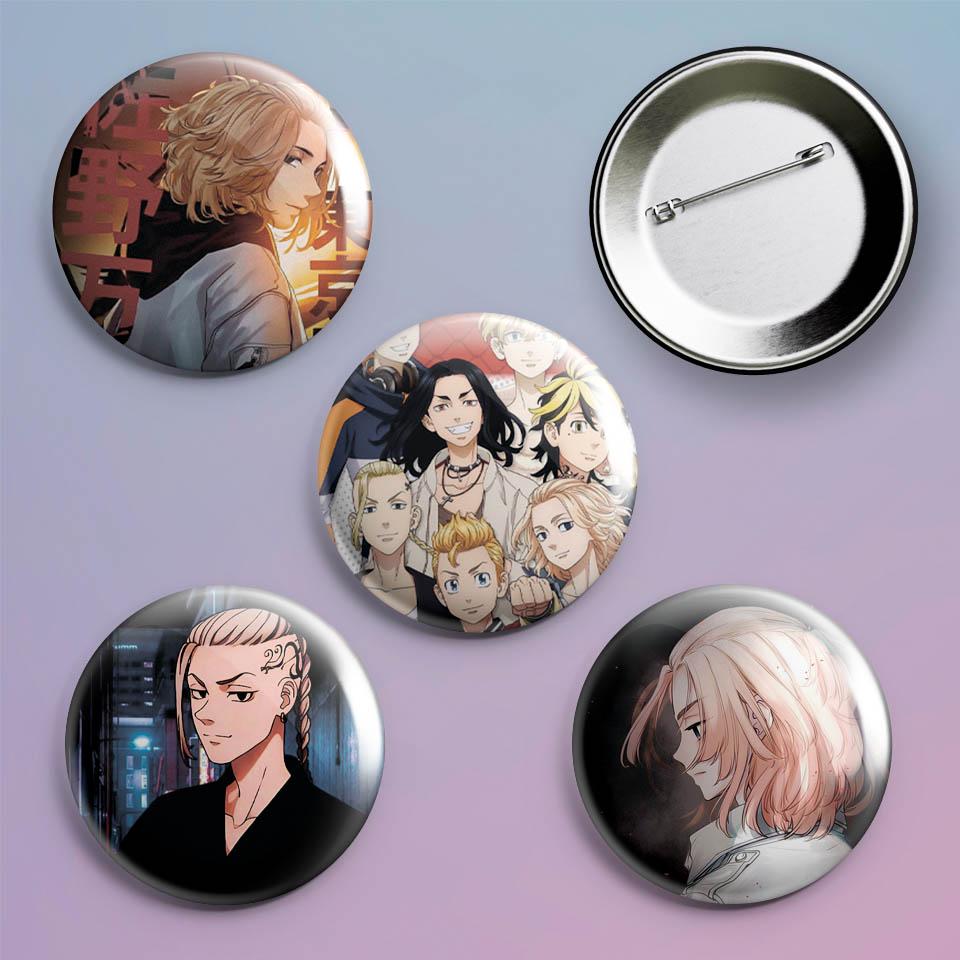 Значки на рюкзак с принтом аниме Tokyo Revengers 4 шт. Значки на рюкзак с принтом аниме Tokyo Revengers 4 шт.