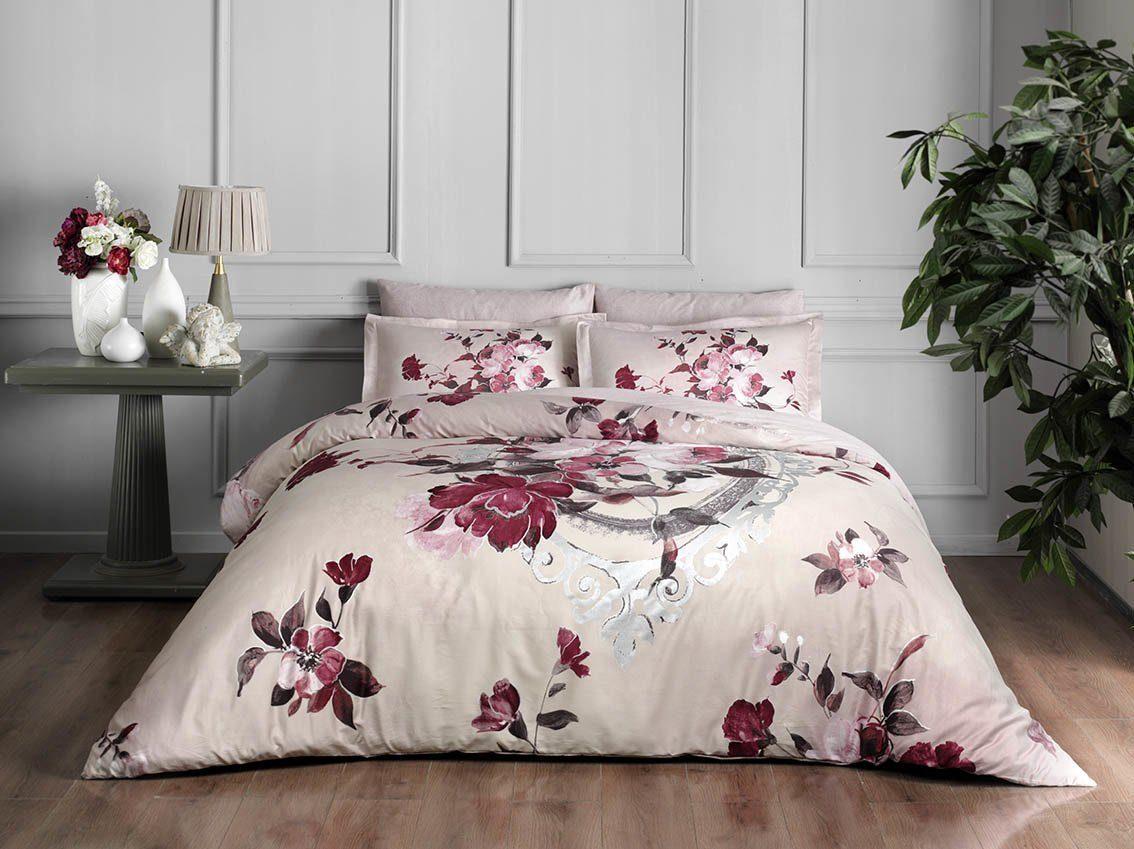 Постельное белье TАС Delux Vella bordo v03 евро Бордовый (svt-2000022267601)
