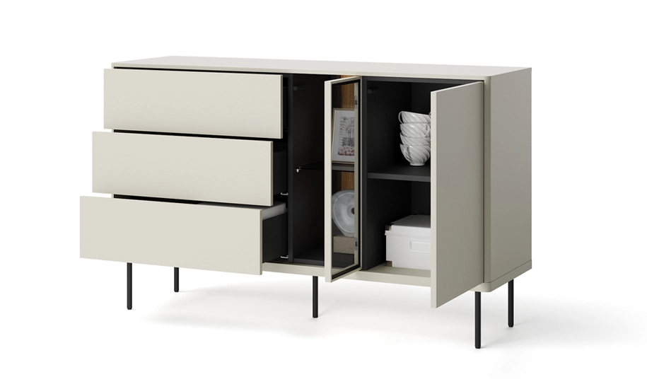 Комод 1д3шив Epiro EP-03 с подсветкой 1340x410x830 мм Кашемир (2147483712) - фото 3