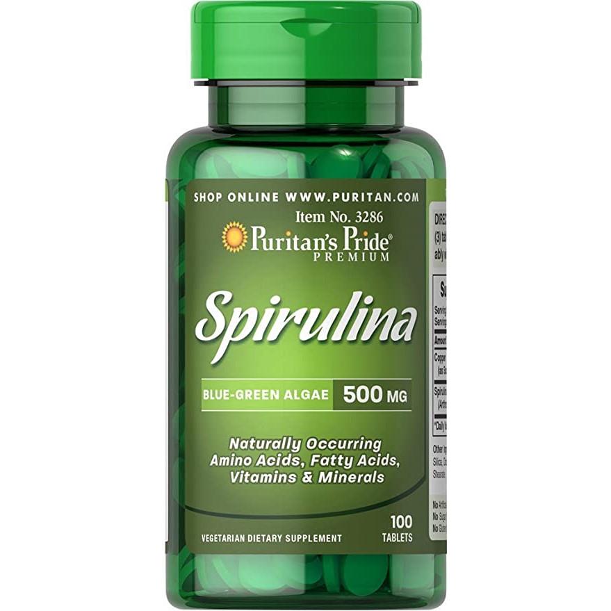 Натуральна добавка Puritan's Pride Spirulina 500 мг 100 таб. (4671)