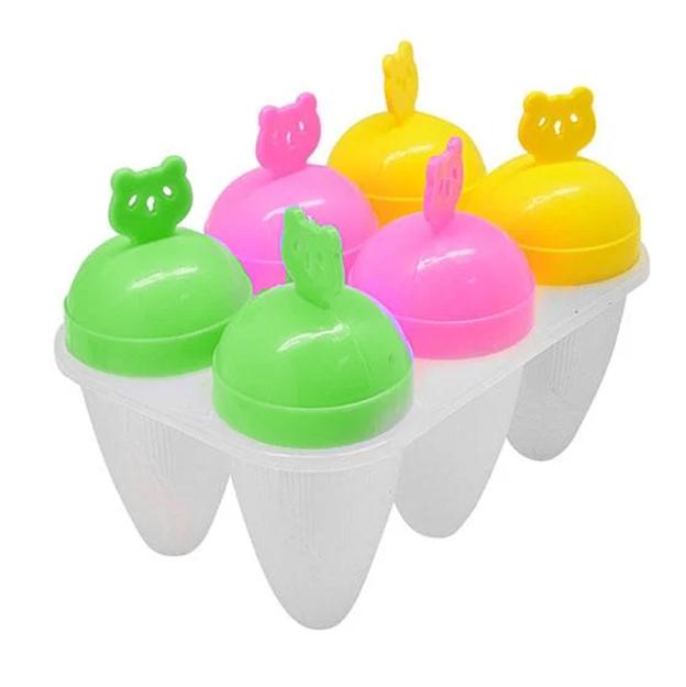 Формы для мороженого пластиковые Hoz на 6 порций Розовый/Зеленый/Желтый (MMS-C39819)