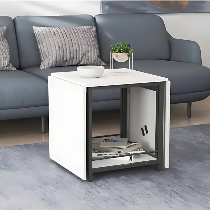 Стіл журнальний трансформер Ferrum-decor Kub Kombo Чорний метал ДСП Білий (FRD-105150) - фото 6