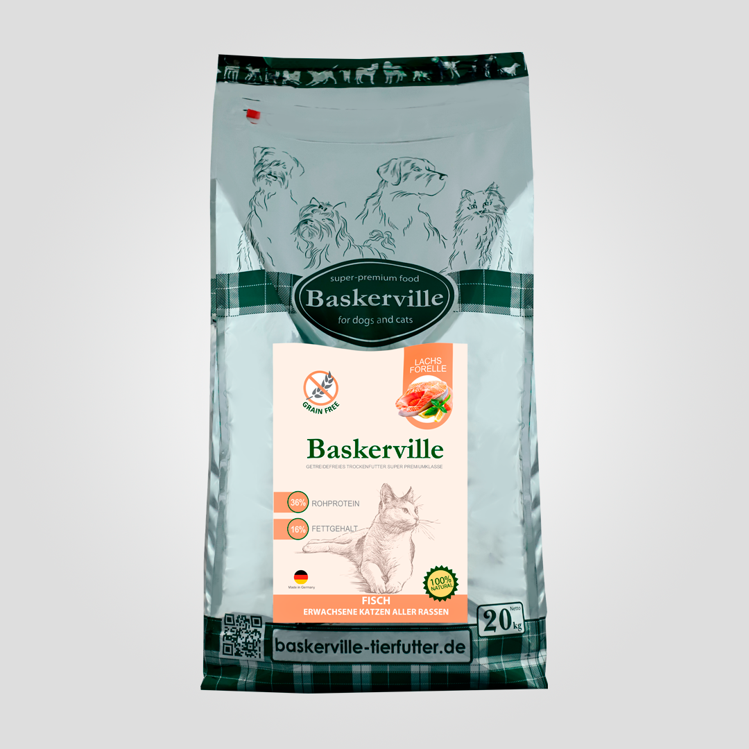 Корм сухой беззерновой для взрослых кошек Baskerville лосось и форель с домашней птицей 20 кг (20502284) Корм сухой беззерновой для взрослых кошек Baskerville лосось и форель с домашней птицей 20 кг (20502284)
